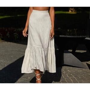 Alamour the Label Women’s XXS Orelia Off White Boucle High Rise Midi Skirt